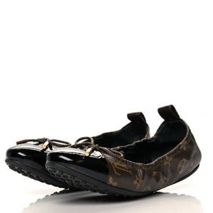 Louis Vuitton Brown/Black Monogram Cap Toe Flirty Ballerina / Ballet Flats